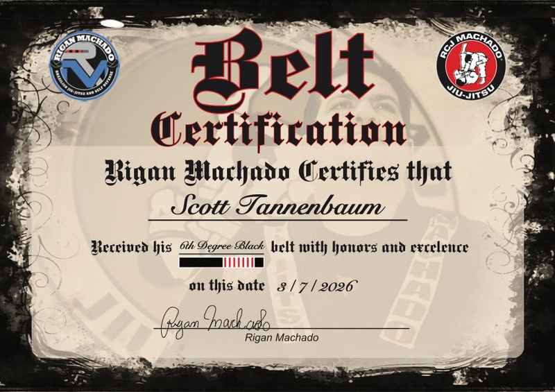 Scott Tannenbaum BJJ Diploma